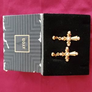 Avon Ornate Cross Pierced Earings